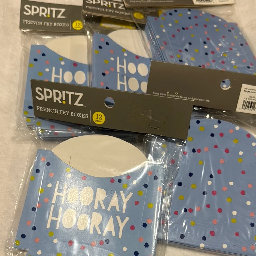 Spritz Blue French Fry Boxes - Party Supplies